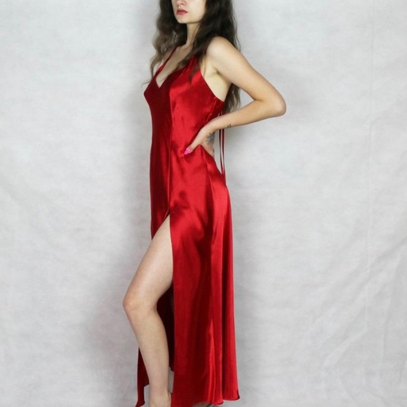 SOLD Frederick’s of Hollywood Satin Red Dress - Picture 2 of 3